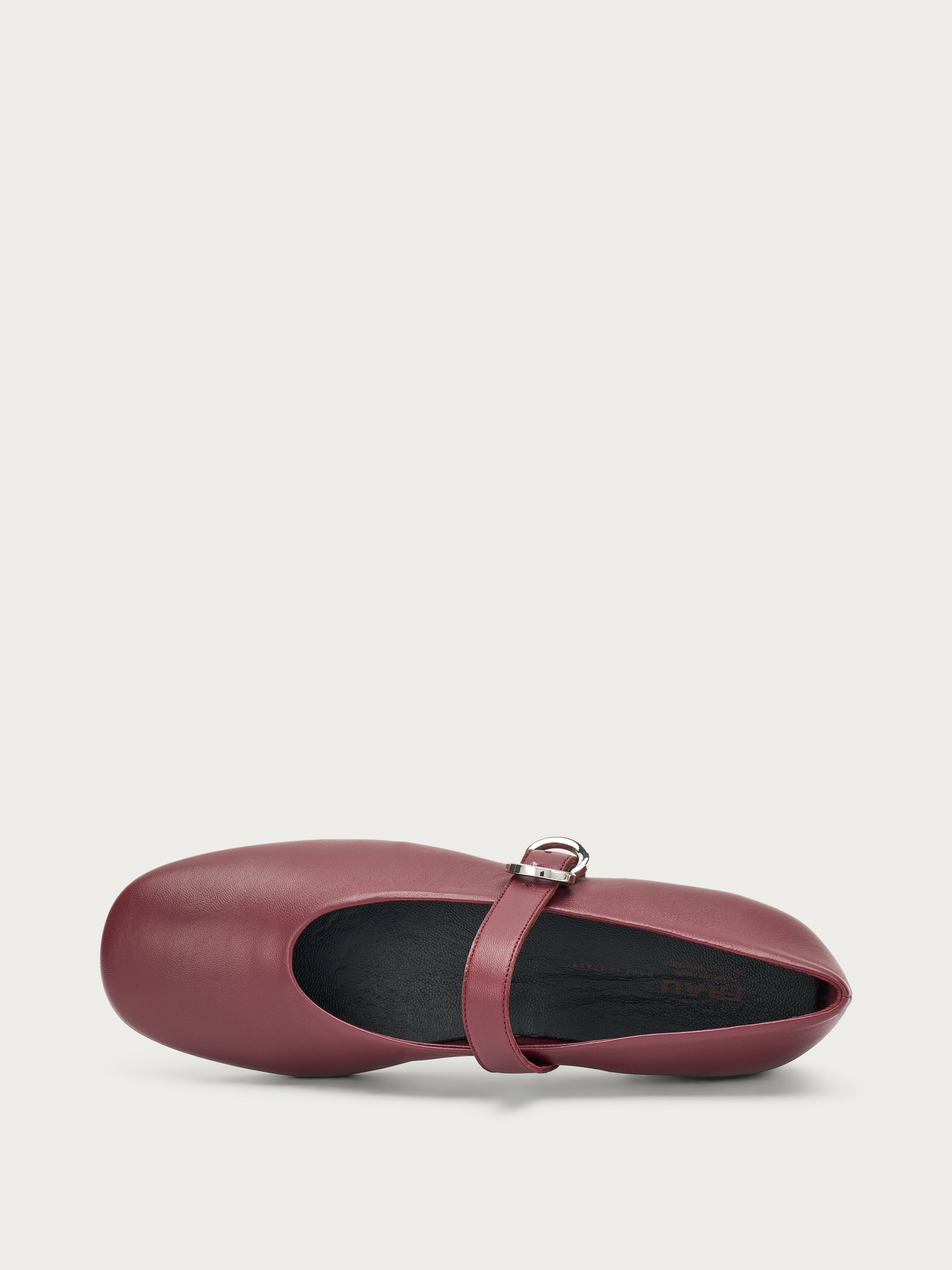 Ballerine Frau In Pelle Con Punta Semiquadra - Glamour E Comfort, Made In Italy, Colore Bordeaux