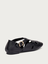 Leather cut-out sandals - Black | FRAU