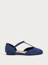 T-Strap-Ballerina aus Veloursleder - Abgrund | FRAU
