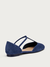 T-Strap-Ballerina aus Veloursleder - Abgrund | FRAU