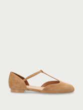 T-Strap-Ballerina aus Veloursleder - Sattel | FRAU