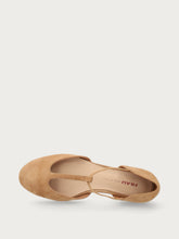 T-Strap-Ballerina aus Veloursleder - Sattel | FRAU