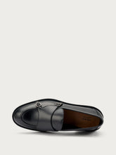Leather double-buckle loafers - Black | FRAU