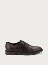 Distressed-effect leather Oxfords - Antique Brown | FRAU