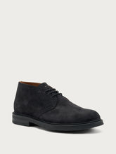 Suede desert boots with antiqued finish - Blue | FRAU