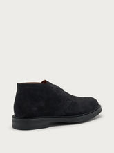 Suede desert boots with antiqued finish - Blue | FRAU