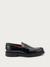 Polished leather varsity loafers - Black | FRAU