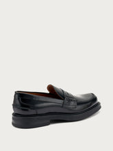Polished leather varsity loafers - Black | FRAU