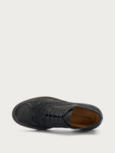 Allacciata in pelle aged con dettagli brogue - Nero | FRAU