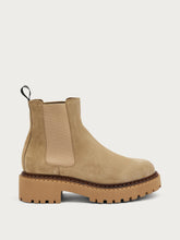 Suede Chelsea boots with double welt - Honey | FRAU