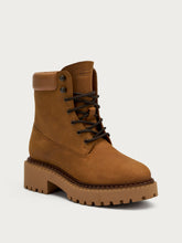 Nubuck combat boots with double welt - Leather | FRAU