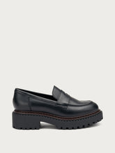 Leather loafers with double welt sole - Black | FRAU