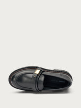 Leather loafers with buckle - Black | FRAU