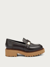 Leather loafers with buckle - DARKBRAUNnut | FRAU
