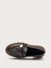Leather loafers with buckle - DARKBRAUNnut | FRAU