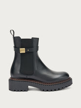 Leather Chelsea boots with strap and double welt sole - Black | FRAU