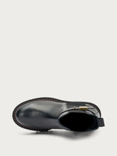 Leather Chelsea boots with strap and double welt sole - Black | FRAU