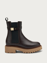 Leather Chelsea boots with strap and double welt sole - DARKBRAUNnut | FRAU