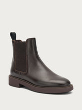 Colour-block leather Chelsea boots - Dark Brown | FRAU