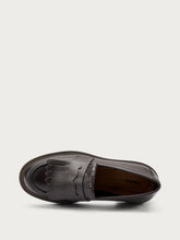Leather loafers with fringing - Dark Brown | FRAU