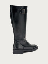 Leather boots with buckle - Black | FRAU