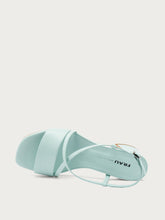 Sandalo in pelle con cinturini a incrocio - Acqua | FRAU