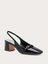 Patent leather slingbacks with strap - Black | FRAU
