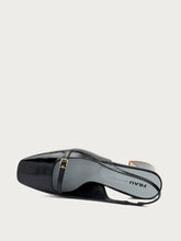 Patent leather slingbacks with strap - Black | FRAU