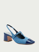 Denim T-bar heeled shoes - Sky Navy | FRAU