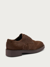 Ponyhair-effect leather lace-ups - Dark Brown | FRAU