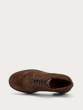 Ponyhair-effect leather lace-ups - Dark Brown | FRAU