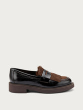 Bi-material loafers with fringing - Dark Brown | FRAU
