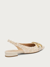 Bejewelled bouclé slingbacks - Gold Beige | FRAU