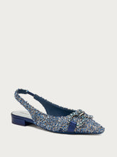 Bejewelled bouclé slingbacks - Gold Denim | FRAU