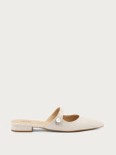 Bejewelled pearl mules - Cream | FRAU