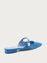 Sabot aus Denim mit Perlenschmuck - Hell-Denim | FRAU