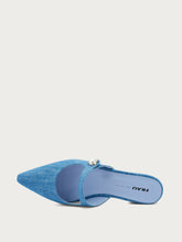 Sabot aus Denim mit Perlenschmuck - Hell-Denim | FRAU