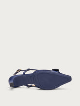 Slingback aus Veloursleder mit Schnalle - Marineblau | FRAU