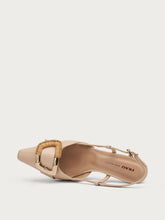 Slingback in pelle con accessorio - Crema | FRAU