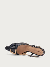 Slingback in pelle con accessorio - Nero | FRAU