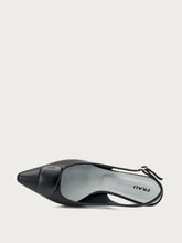 Leather slingbacks with accessory - Black | FRAU