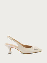 Patent leather slingbacks with accessory - Ecru | FRAU