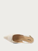 Patent leather slingbacks with accessory - Ecru | FRAU