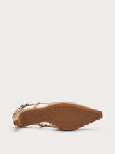 Slingback aus leicht glänzendem Leder - Kamel | FRAU