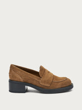Heeled suede loafers - Light tan | FRAU