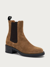 Heeled suede Chelsea boots - Light tan | FRAU