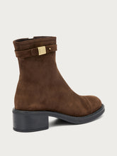 Suede ankle boots with block heel - Cocoa | FRAU