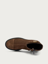 Suede ankle boots with block heel - Cocoa | FRAU