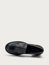 Heeled leather loafers - Black | FRAU