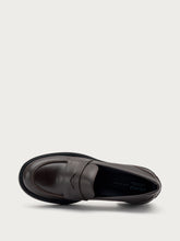 Heeled leather loafers - Dark Brown | FRAU